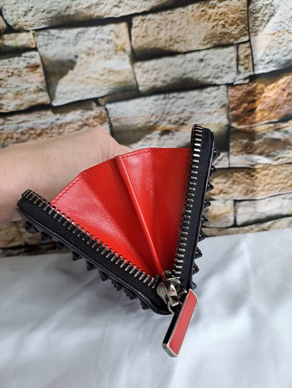 Christian Louboutin 'PANETTONE'  Studded Zip-Around Wallet